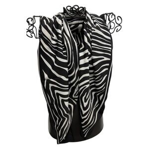 Avon 1988 Womens Black White Zebra Print Scarf  Polyester‎ 34 in